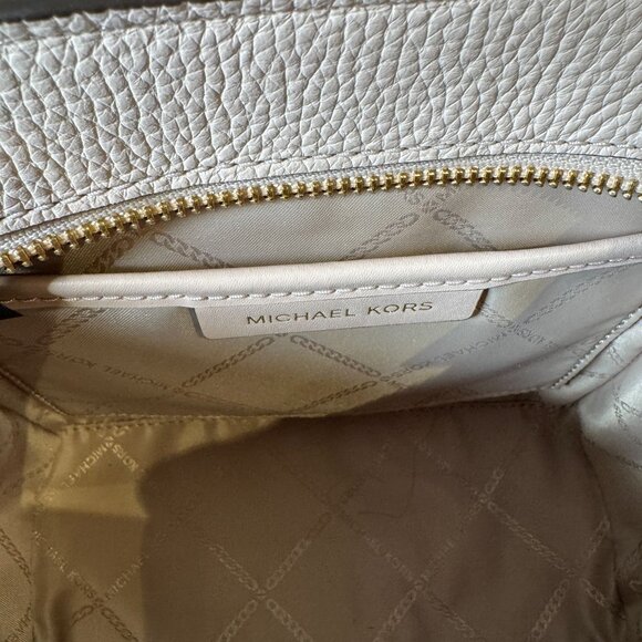 MICHAEL Michael Kors Kris Small Pebbled Leather Satchel Pink & Ivory in EUC! - Picture 12 of 13